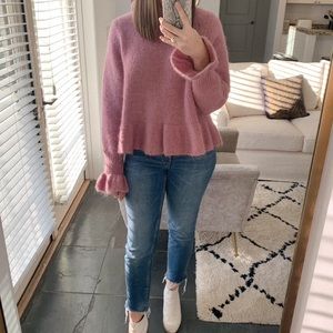 ZARA - Peplum Sweater Mauve Size Medium